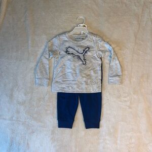 Toddler boys Puma Sweat set 3T -Light gray/blue